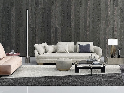 3d现代意大利布艺沙发模型