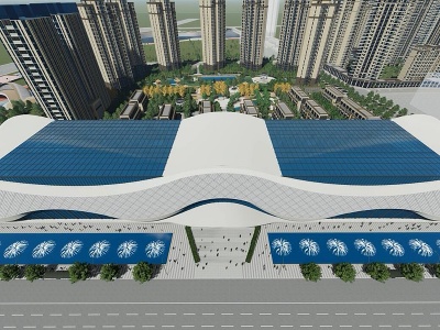 3d现代大型会展中心模型