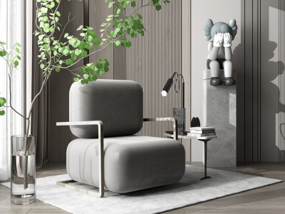 现代单人休闲椅沙发模型3d模型