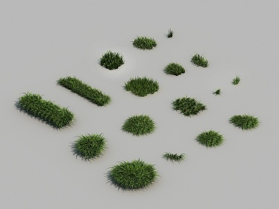 3d现代草草坪青草青苔植物模型