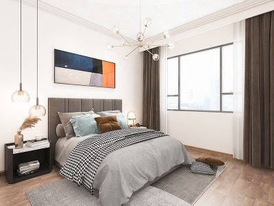 现代简装卧室模型3d模型