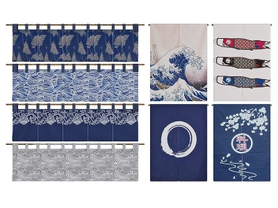 日式和风门帘布帘挂帘组合模型3d模型