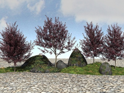 3d景观植物紫叶李模型
