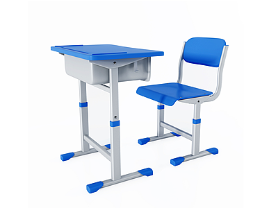 3d现代教室课桌椅模型
