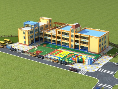 幼儿园模型3d模型