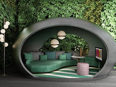 3d现代户外休闲沙发模型