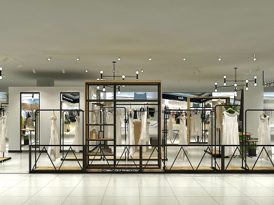 3d现代商场服装店模型