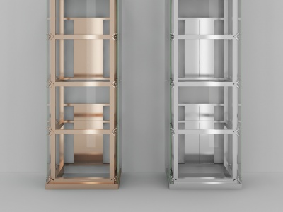 3d现代观光电梯组合模型