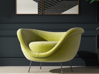 3d现代极简沙发椅模型