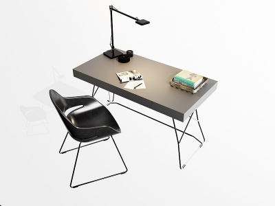 现代书桌椅模型