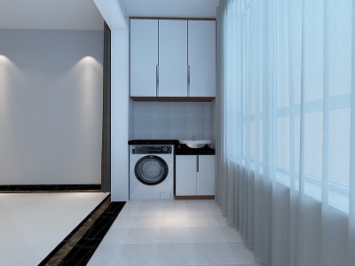 3d现代洗衣机柜模型