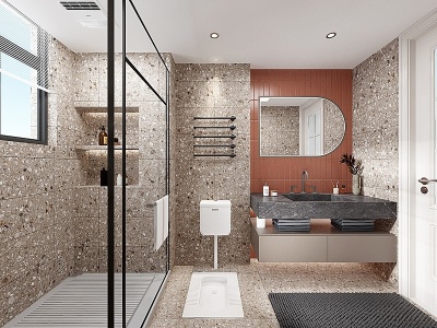 3d北欧卫生间浴室模型