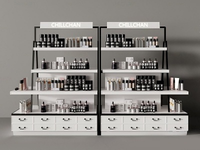 3d现代化妆品展柜模型