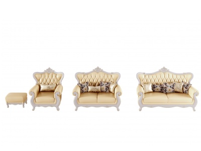 欧式古典雕花沙发组合模型3d模型