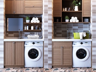 现代阳台洗衣机伴侣模型3d模型