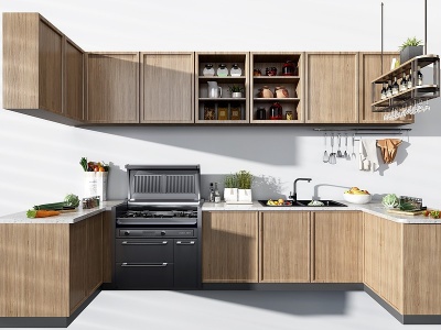 3d现代厨房厨柜模型
