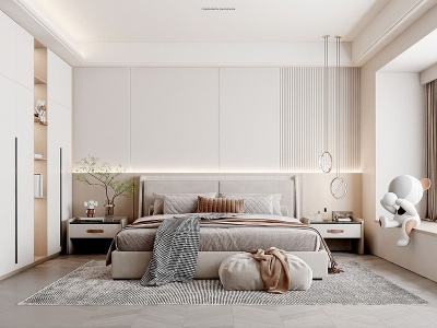 现代风格的卧室3d模型