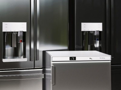 3d现代冰箱冰柜组合模型