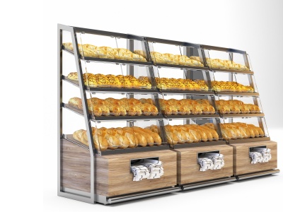 现代面包货架展架展柜模型3d模型