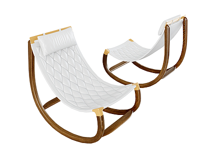 3d现代户外休闲躺椅摇椅模型