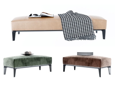 3d现代布艺沙发凳模型