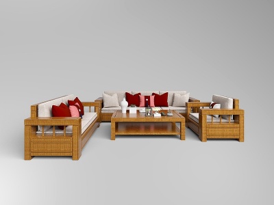 3d中式沙发组合模型