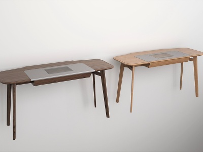 3d新中式实木书桌模型