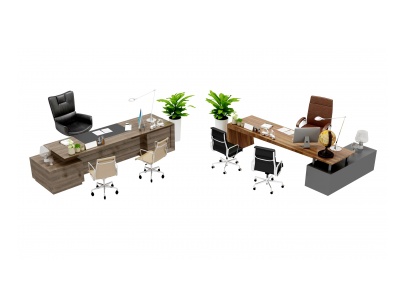现代办公桌椅3d模型