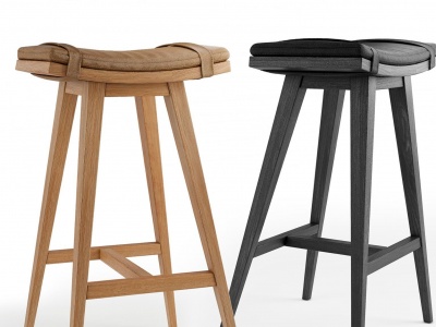 3d现代木质吧椅模型