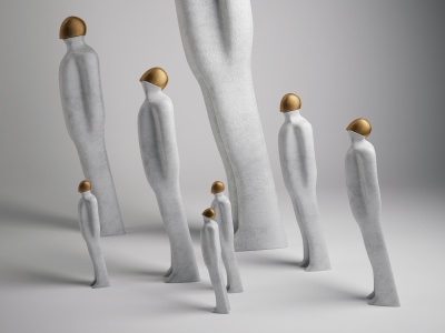 现代人物抽象雕塑模型
