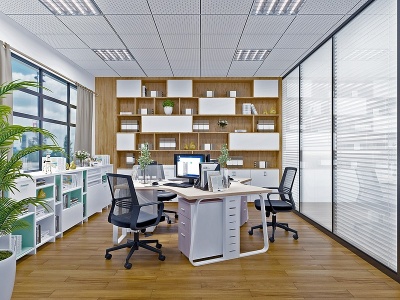 现代敞开式办公室模型3d模型
