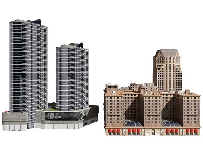 3d现代美国城市建筑模型