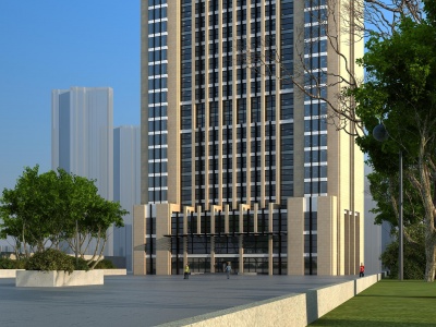 现代高层公建办公楼模型3d模型