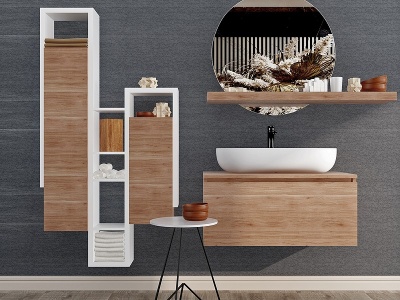 3d现代浴室柜组合模型