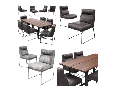 3d现代餐桌椅办公桌椅模型