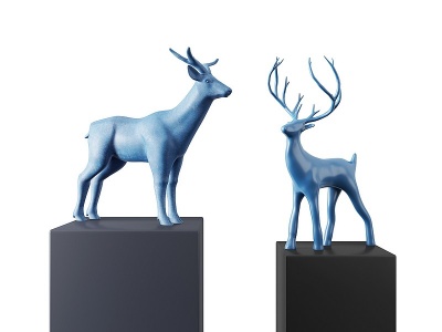 3d<font class='myIsRed'>现代动物</font>雕塑装饰摆件鹿模型