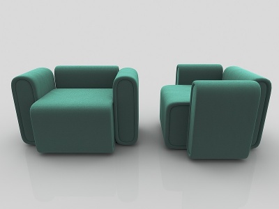 现代风格绿色沙发3d模型