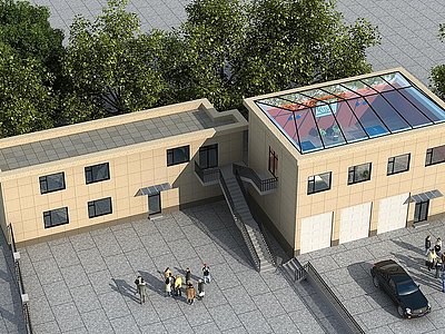 3d简欧活动室办公楼模型