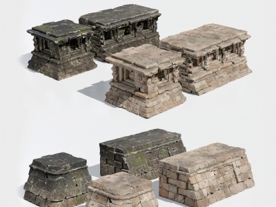 3d古代城市废墟建筑模型
