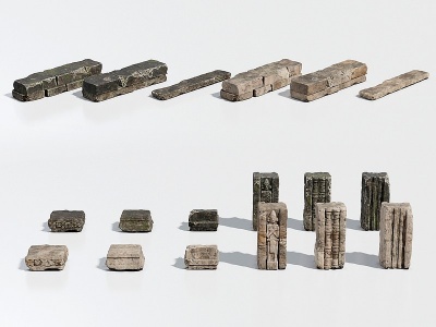 古代城市废墟柱模型3d模型