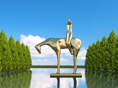 3d现代园林景观雕塑模型