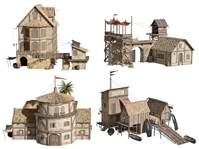 古代住宅建筑模型3d模型