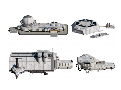 后现代太空基地3d模型