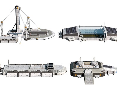 后现代太空基地模型3d模型