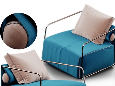 现代布艺单人沙发模型3d模型