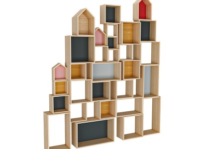现代儿童房壁柜墙隔组合模型3d模型