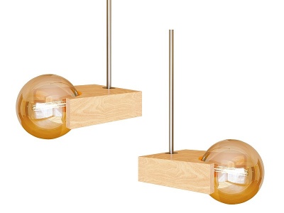 现代特色木吊灯3d模型