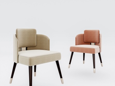 3d现代简约单人餐椅模型
