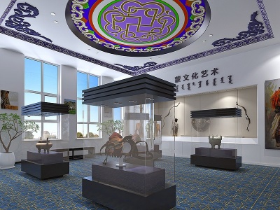 3d现代蒙古展厅模型