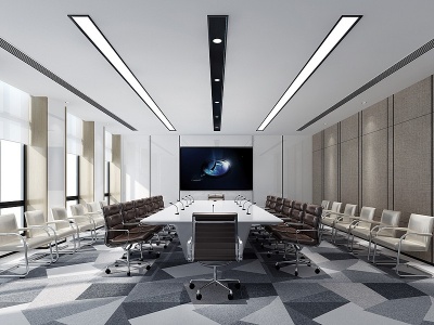 现代办公会议室模型3d模型